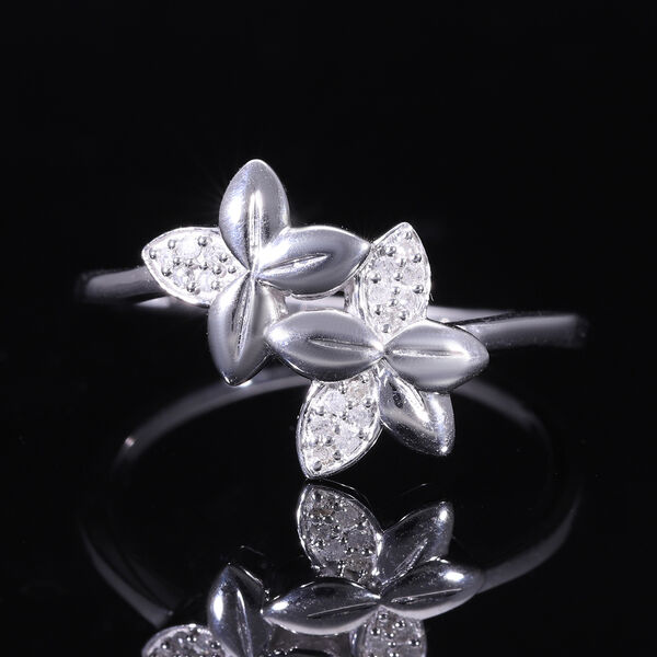 ALLORO Diamant Ring, 925 Silber platiniert image number 2